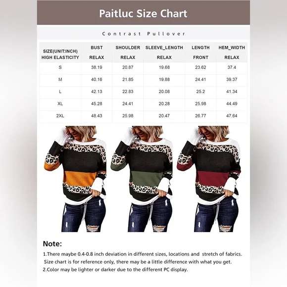 ❗️LAST CALL❗️Paitluc Green Striped Leopard Print Sweater - Picture 4 of 4